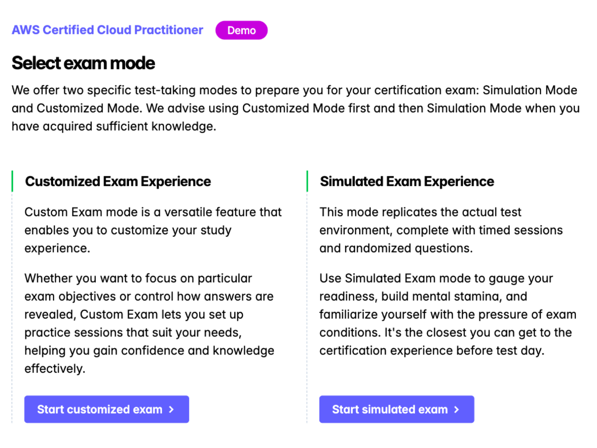 CertVista CLF-C02 offers two effective study modes