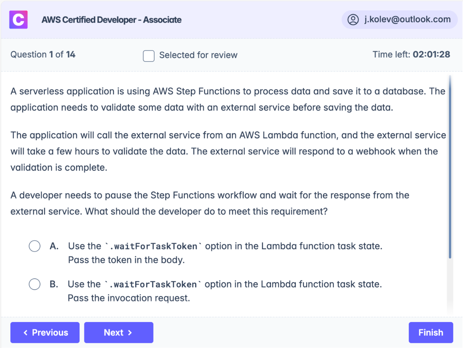 CertVista DVA-C02 practice exam offers a higly realistic exam environment.