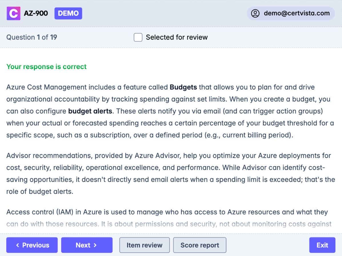 Every question includes comprehensive explanations for both correct and incorrect answers.